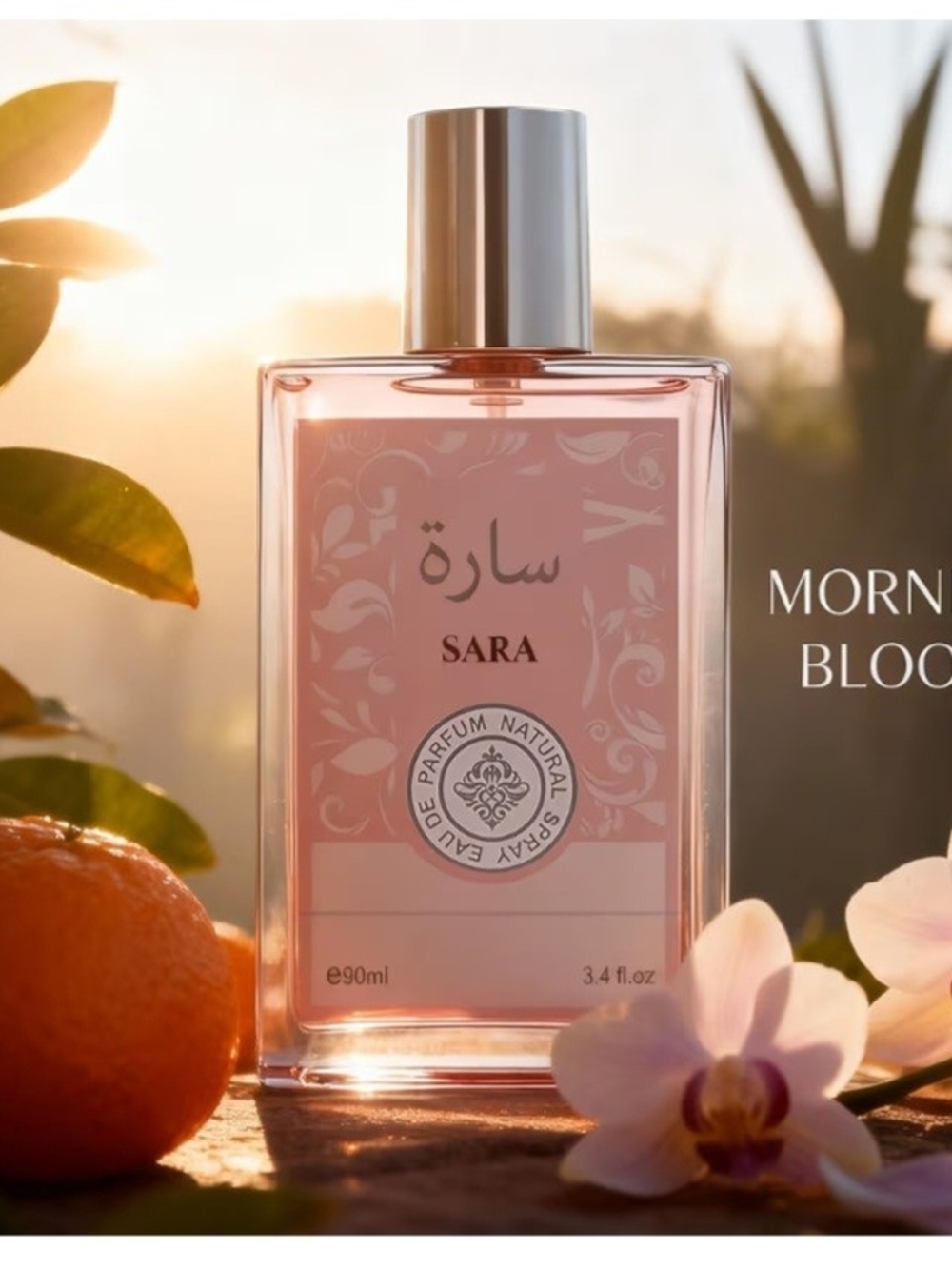 Sara Pink Floral Body Mist Bottle